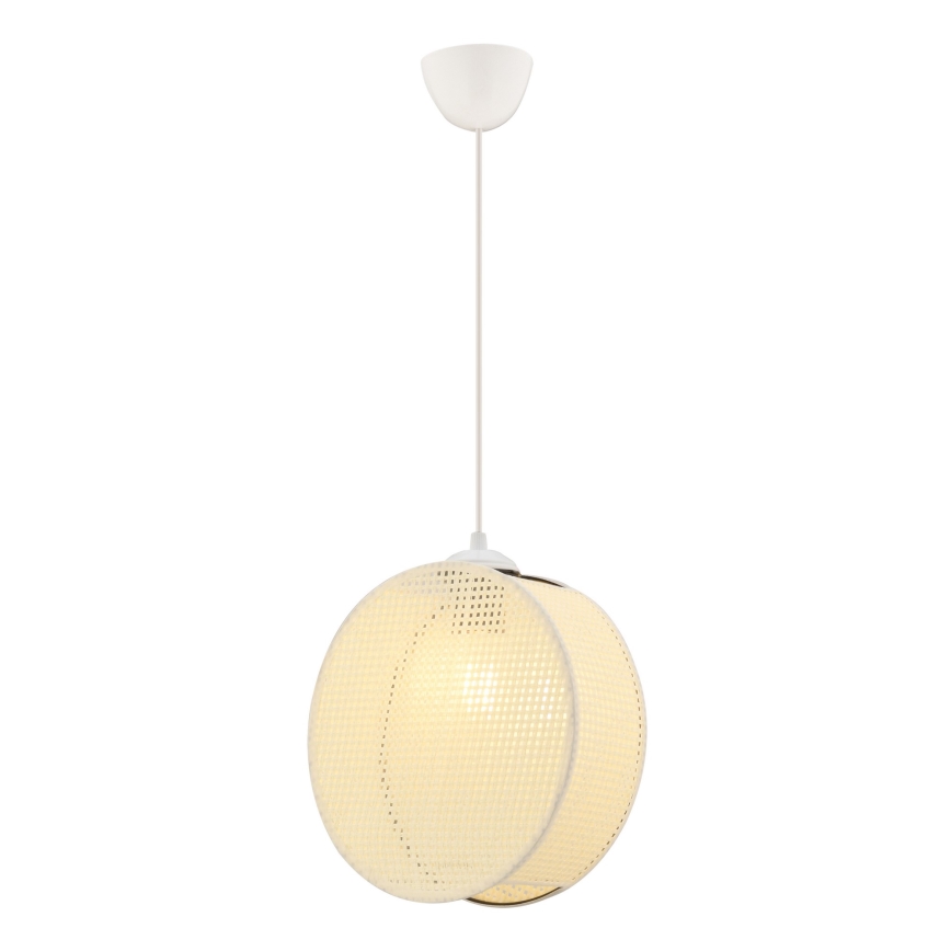 Lampa wisząca na przewodzie DRUM 1xE27/60W/230V kremowa