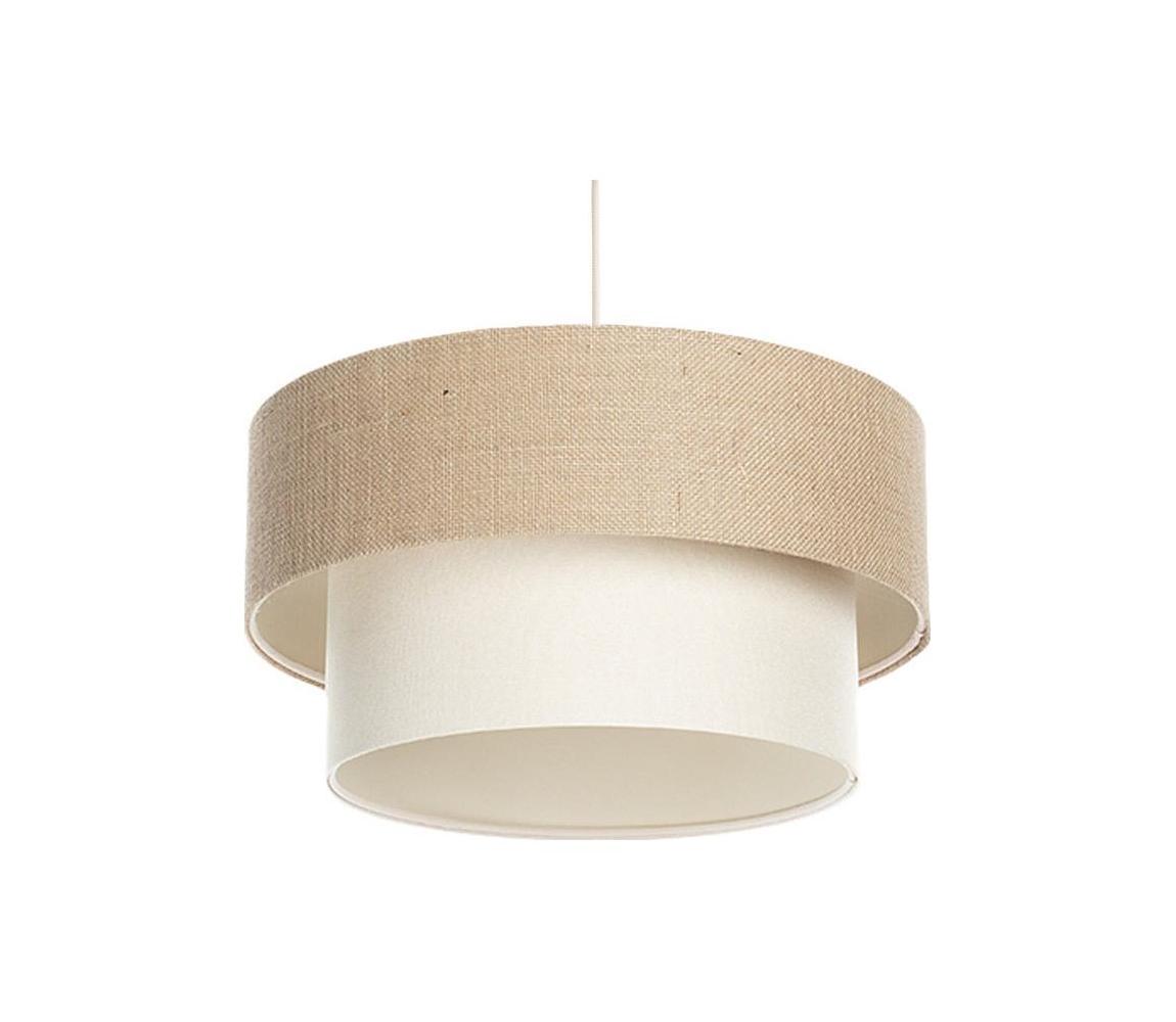 Lampa wisząca na przewodzie DUO 1xE27/60W/230V śr. 40 cm beżowa/kremowa