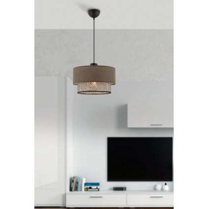 Lampa wisząca na przewodzie ECHO 1xE27/60W/230V brązowy/szary