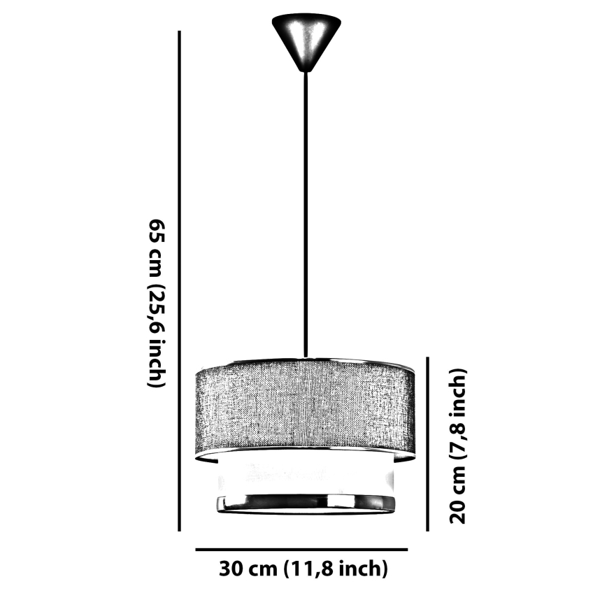 Lampa wisząca na przewodzie ECHO 1xE27/60W/230V brązowy/szary