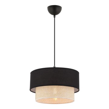 Lampa wisząca na przewodzie ECHO 1xE27/60W/230V czarna/kremowa