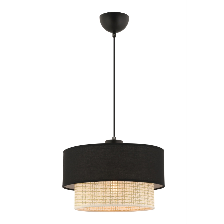 Lampa wisząca na przewodzie ECHO 1xE27/60W/230V czarna/kremowa