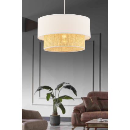 Lampa wisząca na przewodzie ECHO 1xE27/60W/230V kremowa/beżowa