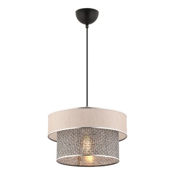 Lampa wisząca na przewodzie ERO 1xE27/60W/230V kremowa/szara