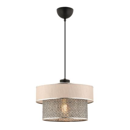 Lampa wisząca na przewodzie ERO 1xE27/60W/230V kremowa/szara