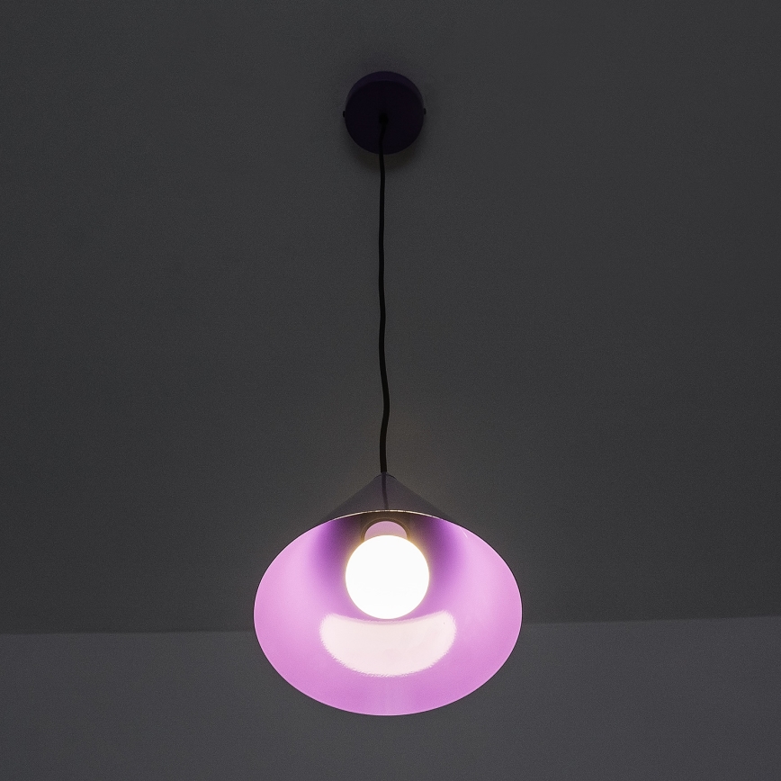 Lampa wisząca na przewodzie ETNA 1xE27/15W/230V śr. 18,5 cm fioletowa