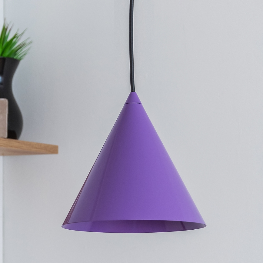 Lampa wisząca na przewodzie ETNA 1xE27/15W/230V śr. 18,5 cm fioletowa