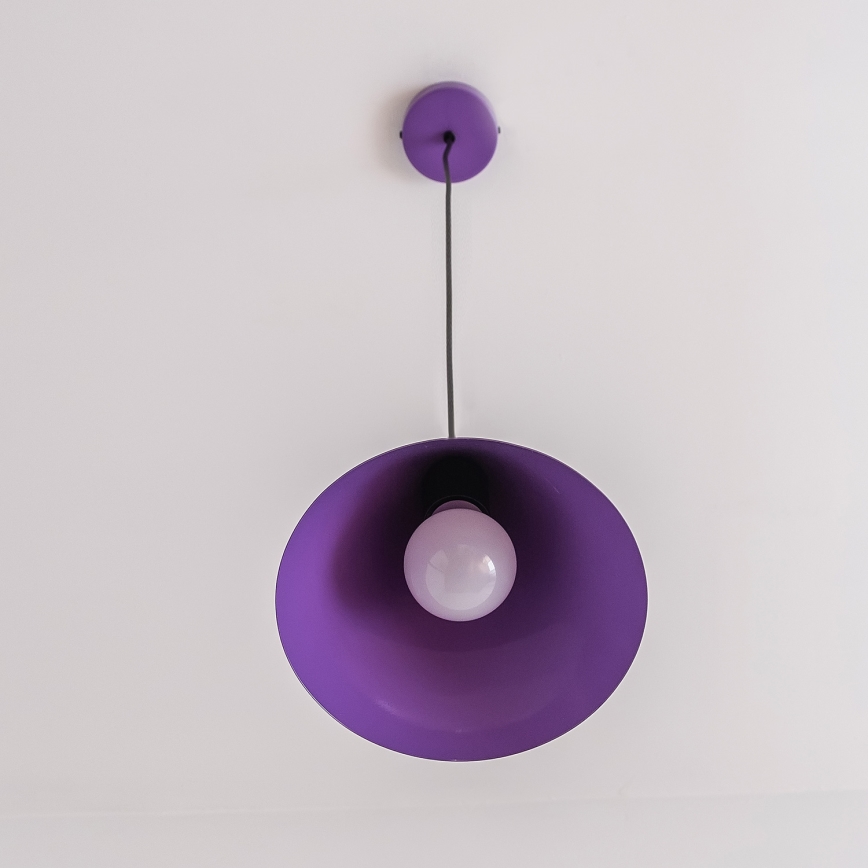 Lampa wisząca na przewodzie ETNA 1xE27/15W/230V śr. 18,5 cm fioletowa