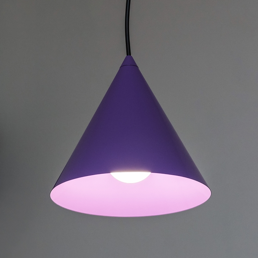 Lampa wisząca na przewodzie ETNA 1xE27/15W/230V śr. 18,5 cm fioletowa