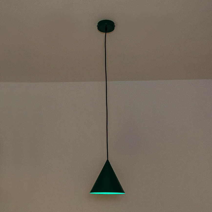 Lampa wisząca na przewodzie ETNA 1xE27/15W/230V śr. 18,5 cm zielona