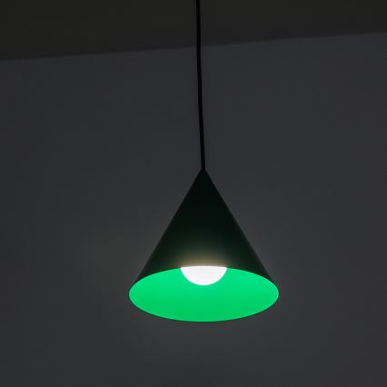 Lampa wisząca na przewodzie ETNA 1xE27/15W/230V śr. 18,5 cm zielona