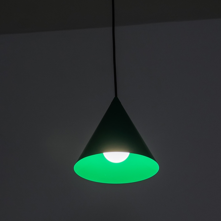 Lampa wisząca na przewodzie ETNA 1xE27/15W/230V śr. 18,5 cm zielona