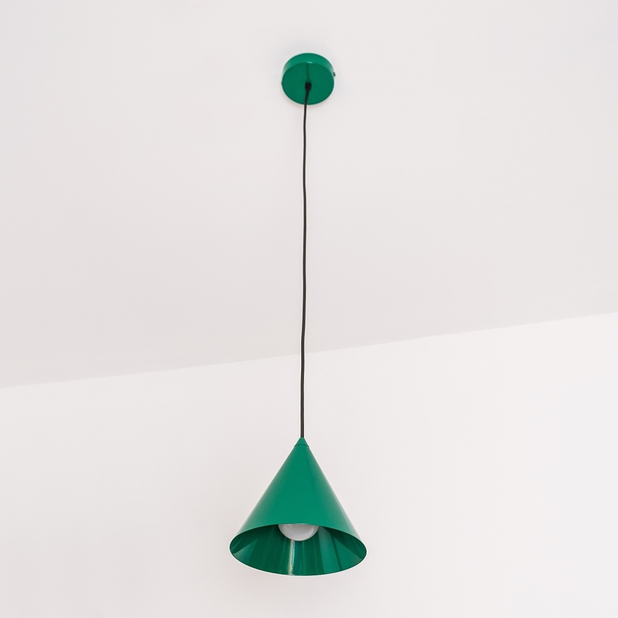 Lampa wisząca na przewodzie ETNA 1xE27/15W/230V śr. 18,5 cm zielona