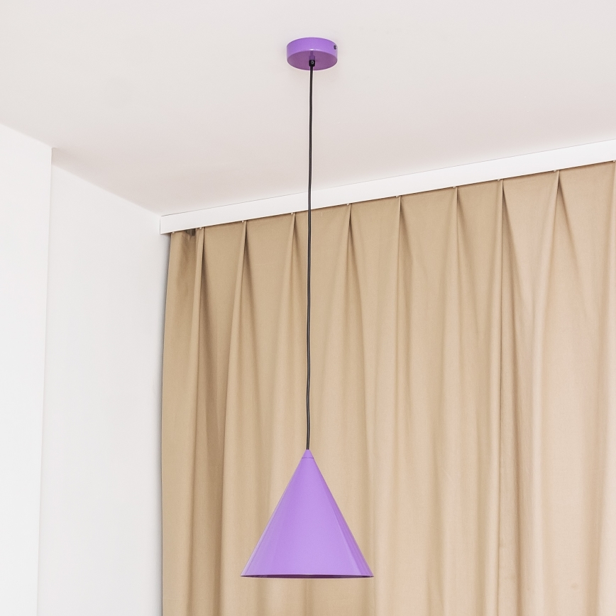 Lampa wisząca na przewodzie ETNA II 1xE27/15W/230V śr. 25 cm fioletowa