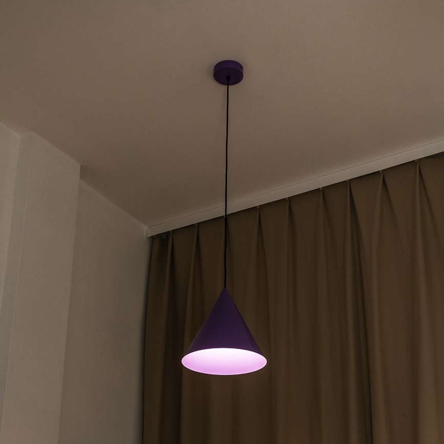 Lampa wisząca na przewodzie ETNA II 1xE27/15W/230V śr. 25 cm fioletowa