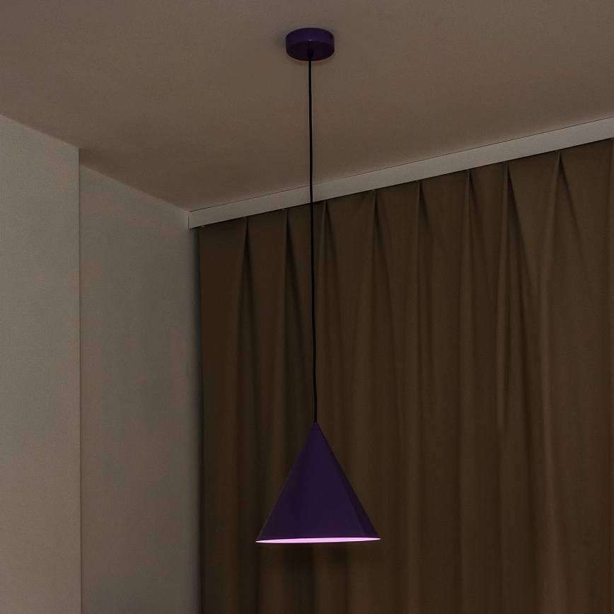Lampa wisząca na przewodzie ETNA II 1xE27/15W/230V śr. 25 cm fioletowa