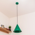 Lampa wisząca na przewodzie ETNA II 1xE27/15W/230V śr. 25 cm zielona