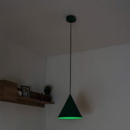 Lampa wisząca na przewodzie ETNA II 1xE27/15W/230V śr. 25 cm zielona