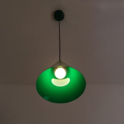 Lampa wisząca na przewodzie ETNA II 1xE27/15W/230V śr. 25 cm zielona