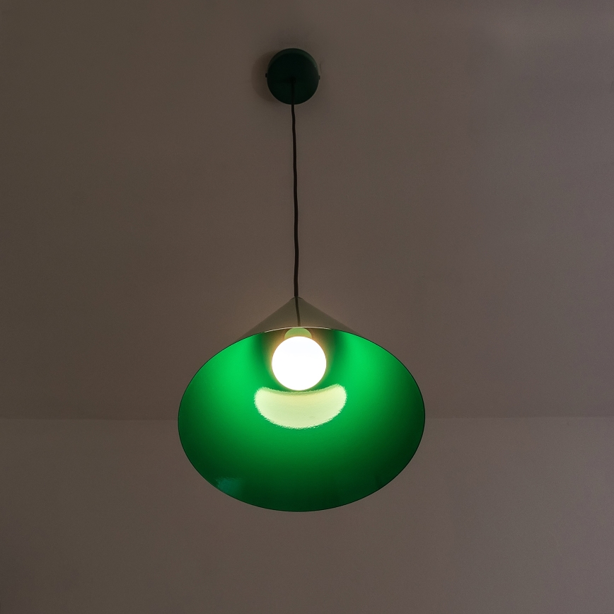 Lampa wisząca na przewodzie ETNA II 1xE27/15W/230V śr. 25 cm zielona