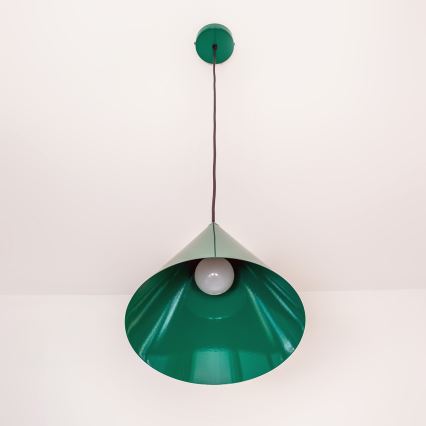Lampa wisząca na przewodzie ETNA II 1xE27/15W/230V śr. 25 cm zielona