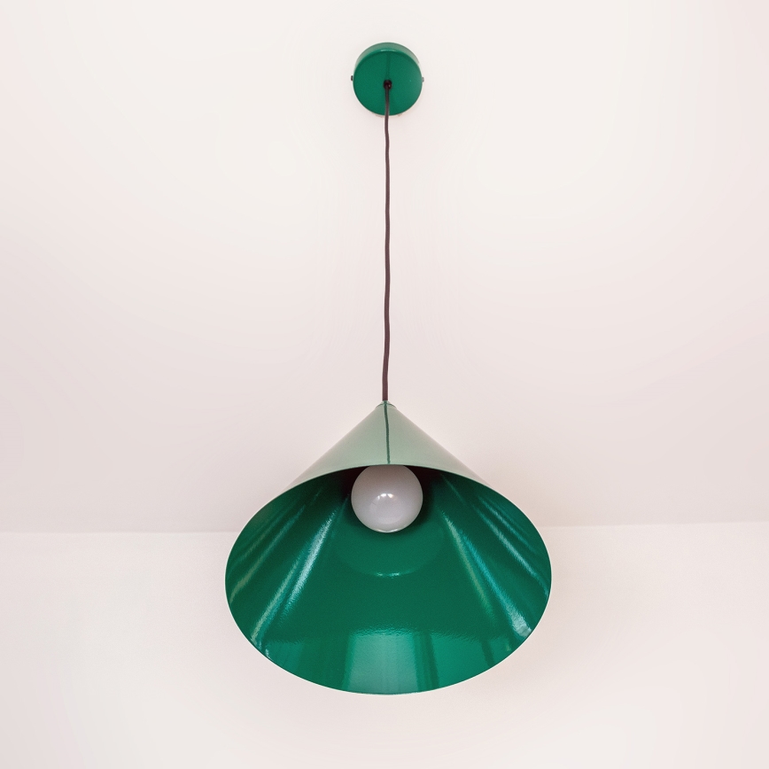 Lampa wisząca na przewodzie ETNA II 1xE27/15W/230V śr. 25 cm zielona