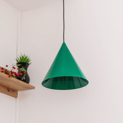 Lampa wisząca na przewodzie ETNA II 1xE27/15W/230V śr. 25 cm zielona