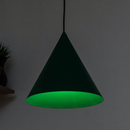 Lampa wisząca na przewodzie ETNA II 1xE27/15W/230V śr. 25 cm zielona
