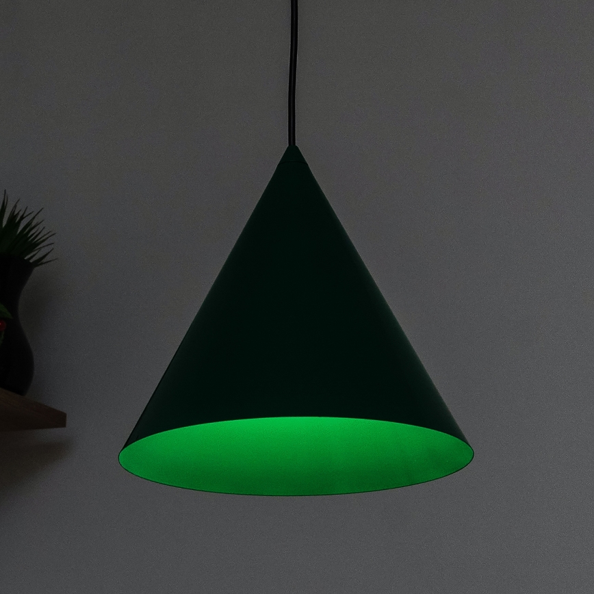 Lampa wisząca na przewodzie ETNA II 1xE27/15W/230V śr. 25 cm zielona