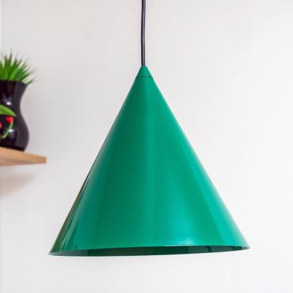 Lampa wisząca na przewodzie ETNA II 1xE27/15W/230V śr. 25 cm zielona