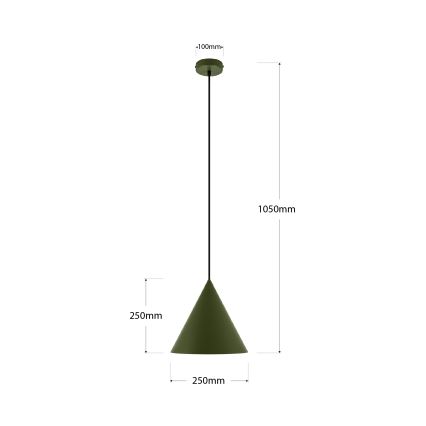 Lampa wisząca na przewodzie ETNA II 1xE27/15W/230V śr. 25 cm zielona