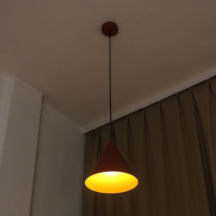 Lampa wisząca na przewodzie ETNA II 1xE27/15W/230V, średnica 25 cm, pomarańczowa