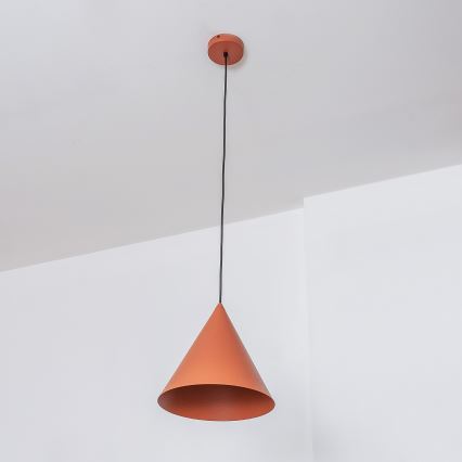 Lampa wisząca na przewodzie ETNA II 1xE27/15W/230V, średnica 25 cm, pomarańczowa