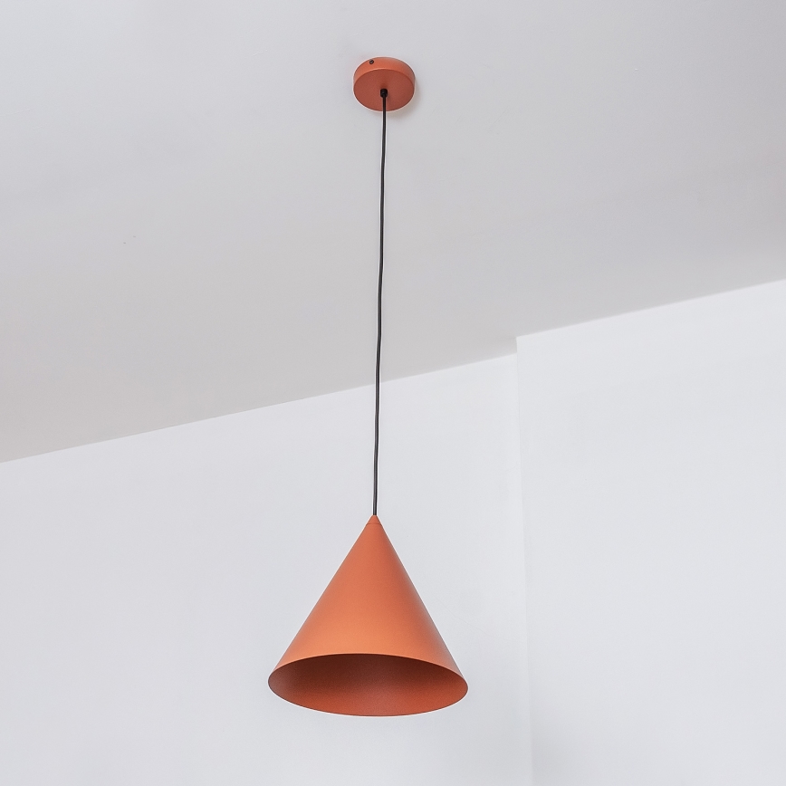 Lampa wisząca na przewodzie ETNA II 1xE27/15W/230V, średnica 25 cm, pomarańczowa