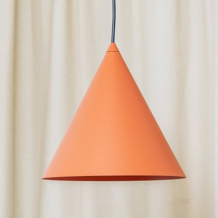 Lampa wisząca na przewodzie ETNA II 1xE27/15W/230V, średnica 25 cm, pomarańczowa