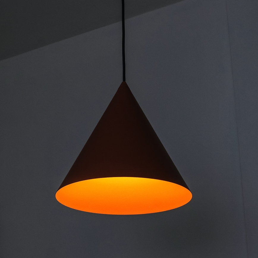 Lampa wisząca na przewodzie ETNA II 1xE27/15W/230V, średnica 25 cm, pomarańczowa
