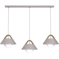 Lampa wisząca na przewodzie FUNDA 3xE27/15W/230V kremowa