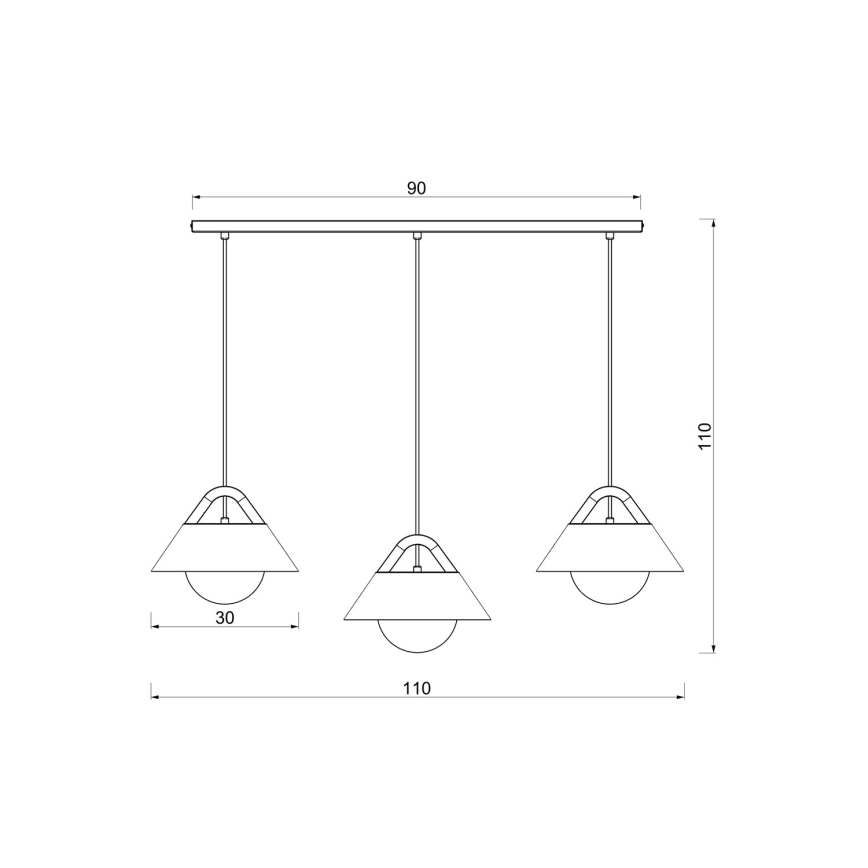 Lampa wisząca na przewodzie FUNDA 3xE27/15W/230V kremowa