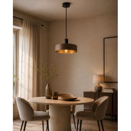 Lampa wisząca na przewodzie HAKI 1xE27/60W/230V brązowa/czarna