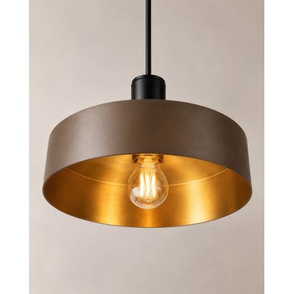 Lampa wisząca na przewodzie HAKI 1xE27/60W/230V brązowa/czarna