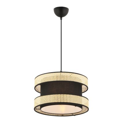 Lampa wisząca na przewodzie HALO 1xE27/60W/230V czarna/beżowa