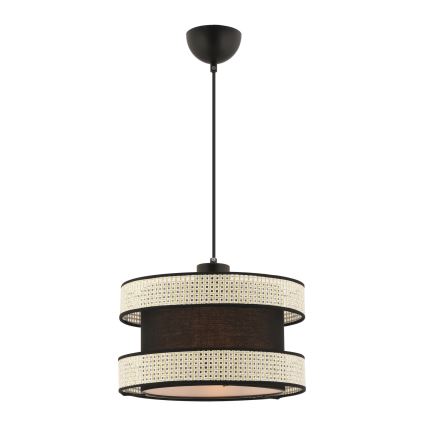 Lampa wisząca na przewodzie HALO 1xE27/60W/230V czarny/kremowy