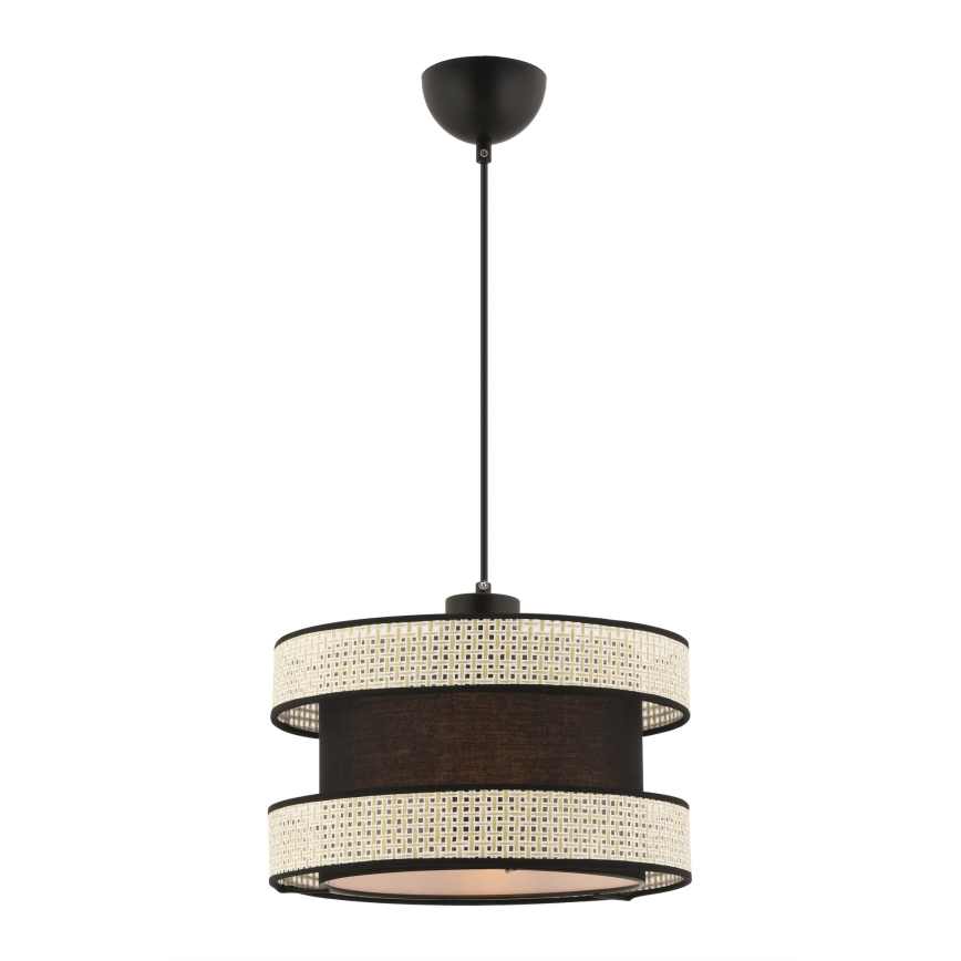 Lampa wisząca na przewodzie HALO 1xE27/60W/230V czarny/kremowy