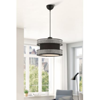 Lampa wisząca na przewodzie HALO 1xE27/60W/230V czarny/szary
