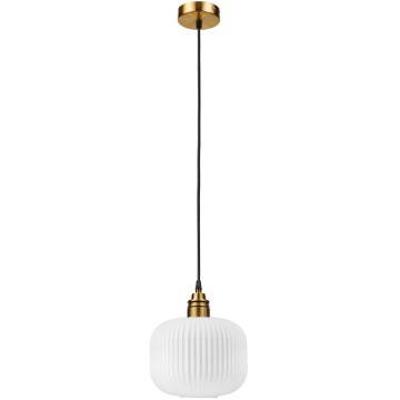 Lampa wisząca na przewodzie HECTOR 1xE27/15W/230V biała/mosiądz śr. 20 cm