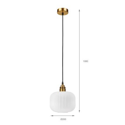 Lampa wisząca na przewodzie HECTOR 1xE27/15W/230V biała/mosiądz śr. 20 cm