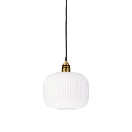 Lampa wisząca na przewodzie HECTOR 1xE27/15W/230V biały/mosiężny śr. 25 cm