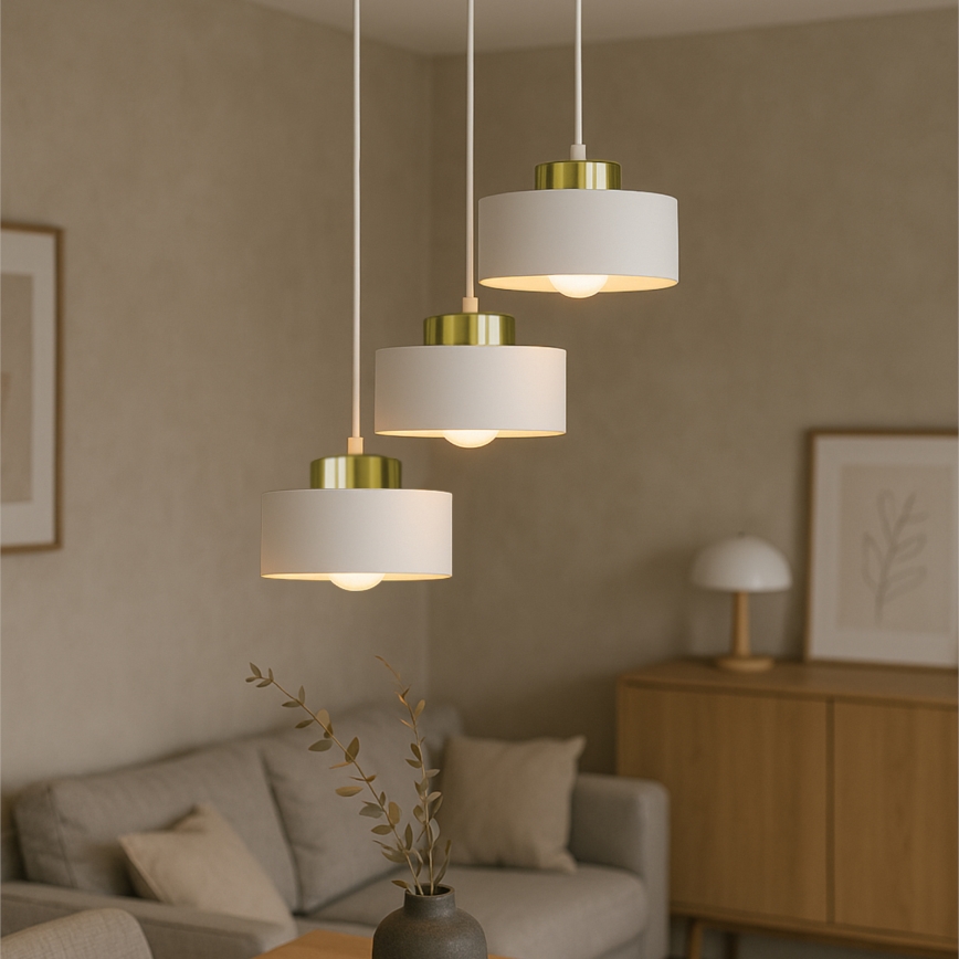 Lampa wisząca na przewodzie IGNIA 3xE27/60W/230V biała