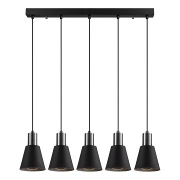 Lampa wisząca na przewodzie KEM 5xE27/40W/230V czarna