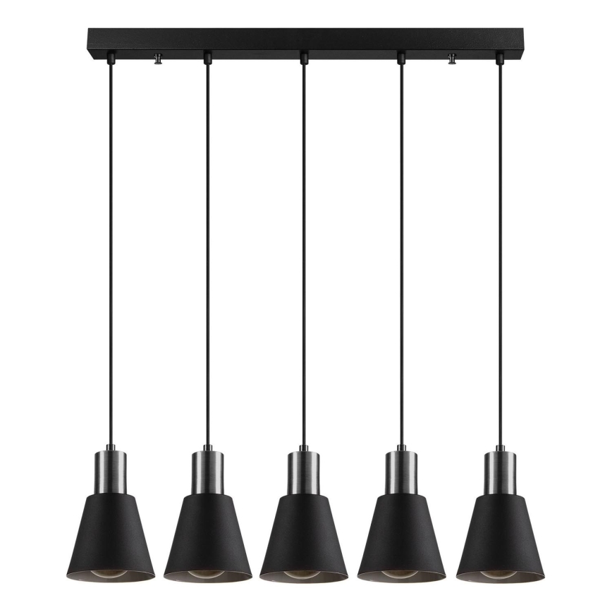 Lampa wisząca na przewodzie KEM 5xE27/40W/230V czarna